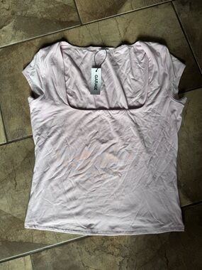 Garage Pale Pink Short Sleeve Scoop Neck Tee